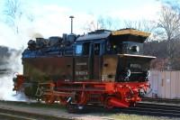 Lok 99 6001 am 16.02.2014 beim Rangieren im Bahnhof Gernrode (2)