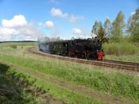 Fahrt durch die Wendeschleife im Bahnhof Stiege