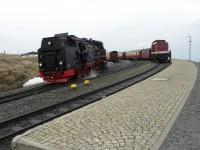 Lok 99 7240 beim Umsetzen im Bahnhof Brocken